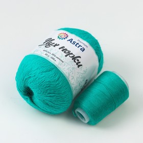

Пряжа Astra Premium 'Пух норки' (Mink yarn) 80% пух, 20% нейлон+нитки (075 зеленая бирюза)