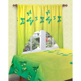 

Набор кухонный Pale green butterflies: скатерть 140х160 см, штора 180х210 см, цвет зеленый