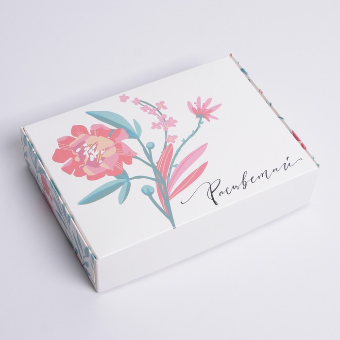 Коробка подарочная складная, упаковка, «Расцветай», 21 х 15 х 5 см коробка подарочная складная упаковка счастливых моментов 21 х 15 х 5 см