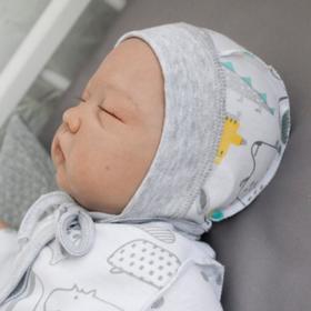 

Чепчик на широкой резинке «Новые друзья», рост 50-56 см., - 2 шт.