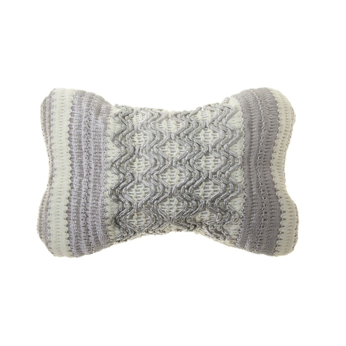 Ортопедическая подушка на подголовник кресла текстиль с рисунком ромб