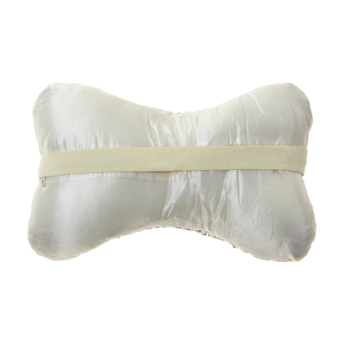 Ортопедическая подушка на подголовник кресла текстиль с рисунком ромб