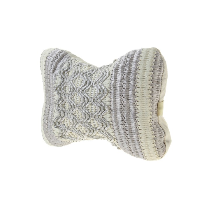 Ортопедическая подушка на подголовник кресла текстиль с рисунком ромб