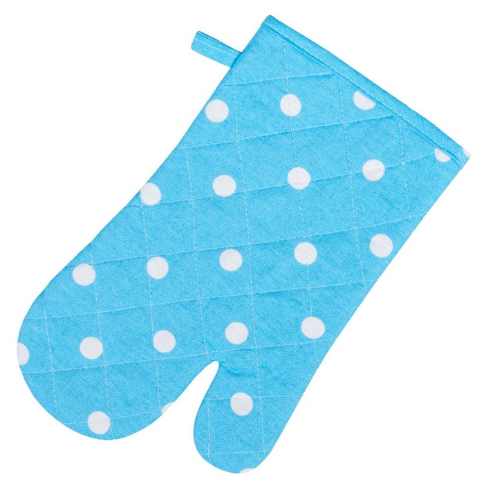 фото Варежка-прихватка blue polka dot, размер 18х30 см, цвет голубой guten morgen