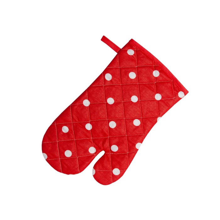 

Варежка-прихватка Red polka dot, размер 18х30 см, цвет красный