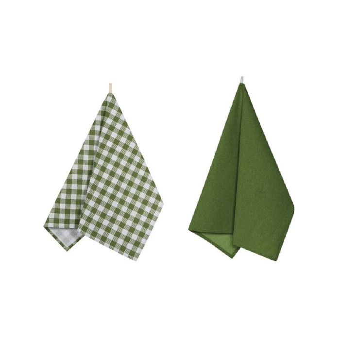 Набор полотенец Green check, размер 45х60 см. - 2 шт, цвет зеленый