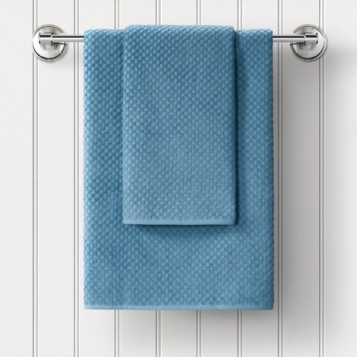 Набор махровых полотенец Mist, размер 50х90 см, 70х130 см, цвет голубой набор махровых полотенец атласная лента жаккард изумрудный 50х90 70х130