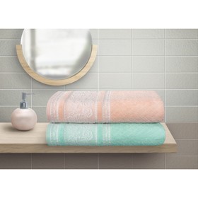 

Набор махровых полотенец Pastoral rose, размер 50х90 см, 70х130 см, цвет розовый