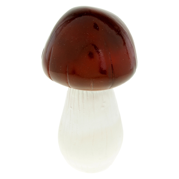 Садовая фигура "Белый гриб" малый, глянец, коричневый