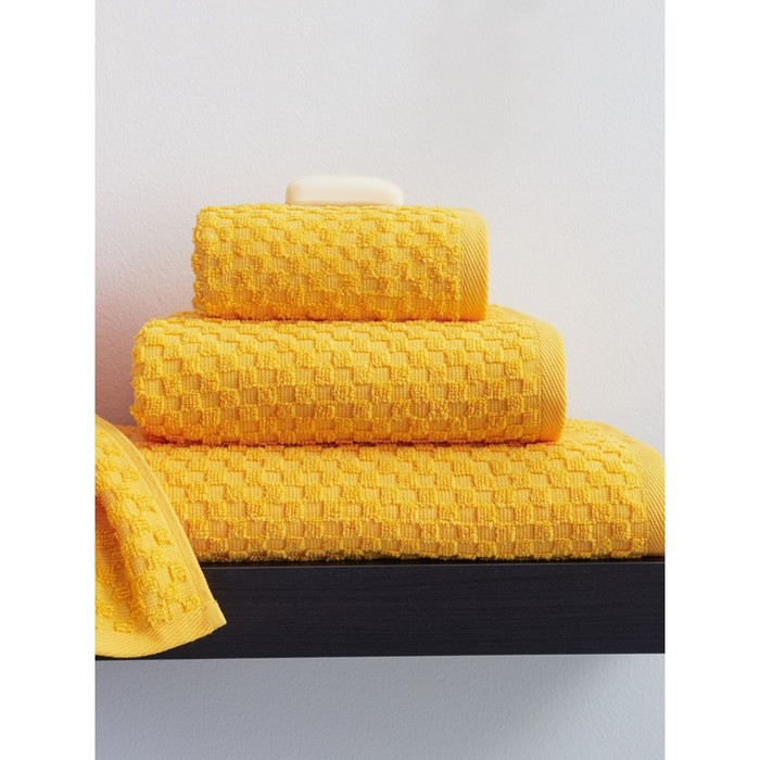 Набор махровых полотенец Yellow, размер 50х90 см, 70х130 см, цвет желтый набор махровых полотенец атласная лента жаккард изумрудный 50х90 70х130
