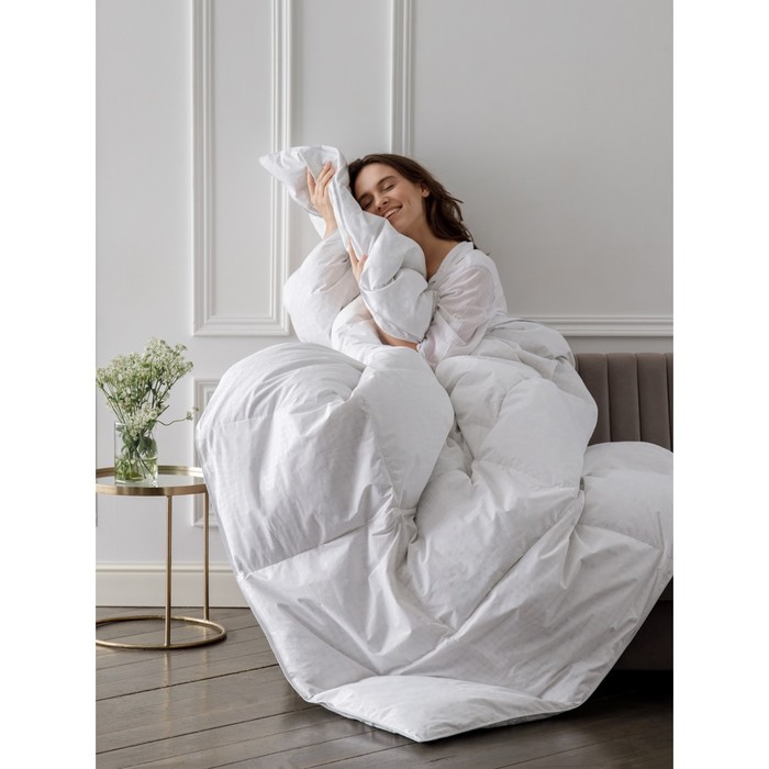 Одеяло сверхлёгкое пуховое Charlotte, размер 200х220 см, цвет серый одеяло сверхлёгкое пуховое royal размер 172х205 см цвет белый