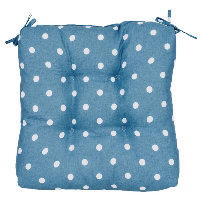 фото Подушка на стул blue polka dot, размер 40х40 см, цвет синий guten morgen