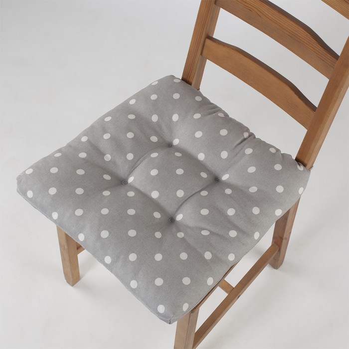 фото Подушка на стул green polka dot, размер 40х40 см, цвет серый guten morgen