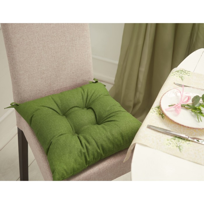 фото Подушка на стул leaf green, размер 40х40 см, цвет зеленый guten morgen