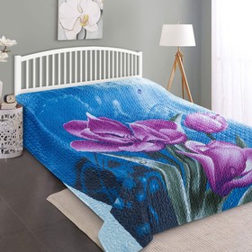 

Покрывало Iris, размер 190х200 см, цвет синий