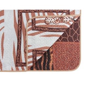 

Покрывало стёганое и наволочки Patchwork tigers, размер 150х200 см, 70х70 см, цвет коричневый 7604