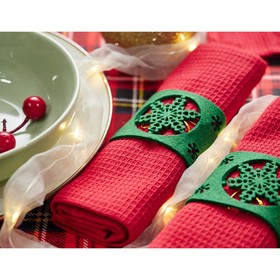

Полотенце кухонное Snowflake, размер 38х64 см, цвет красный