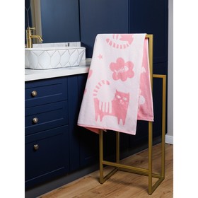 Полотенце махровое Cat love, размер 70х130 см, цвет розовый