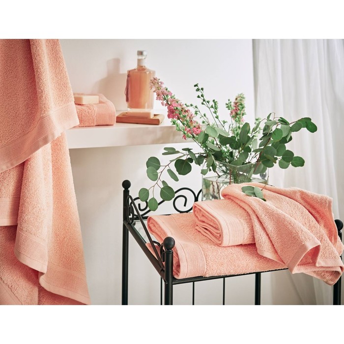 Полотенце махровое Peach, размер 100х150 см, цвет розовый