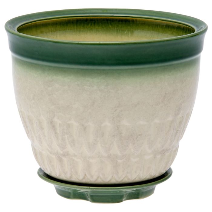 Кашпо "Балеро" бело-зеленое 10 л
