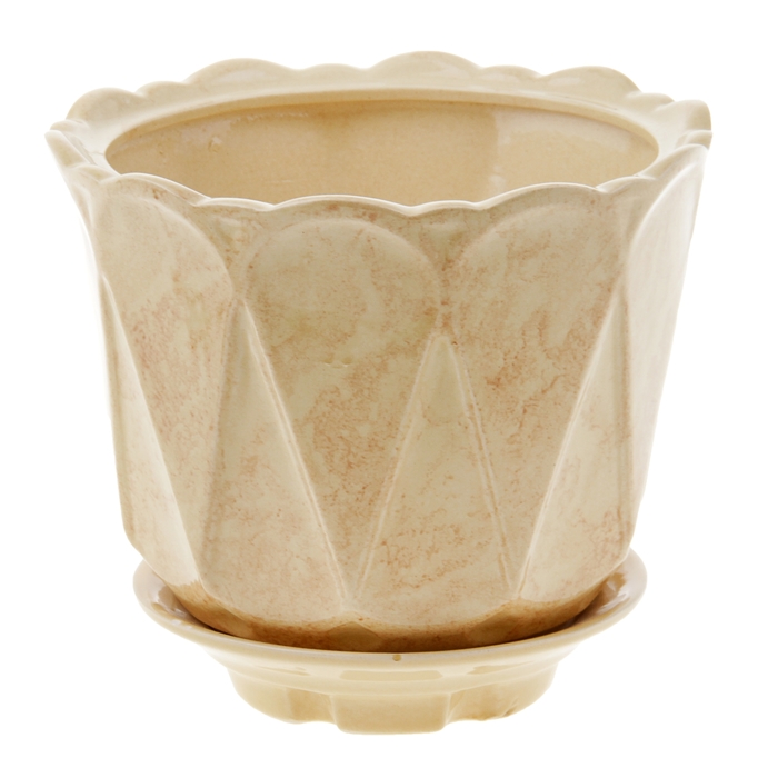 горшок цветочный Берта №3 1,8л 14*18см 1сорт бежевый