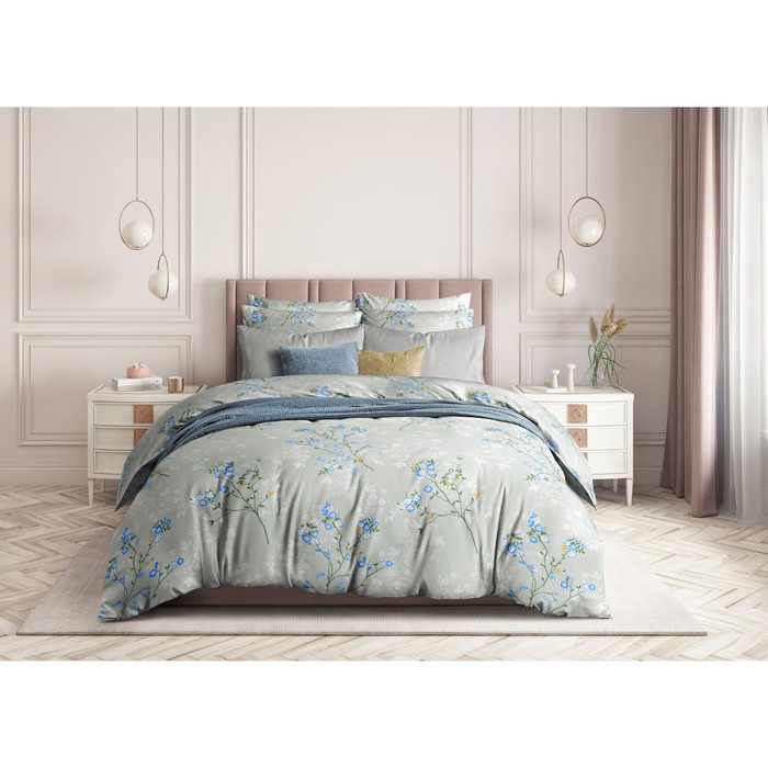 

Постельное бельё 2 сп Blue flax, размер 220х214 см, 175х215 см, 70х70 см - 2 шт