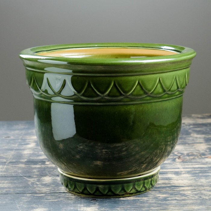 Кашпо "Бриз" зелёное 8,5 л