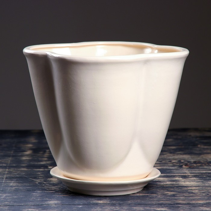 Кашпо "Дези" белое 7 л