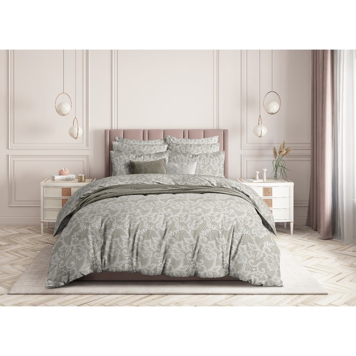 

Постельное бельё 2 сп Lace beige, размер 180х214 см, 175х215 см, 70х70 см - 2 шт