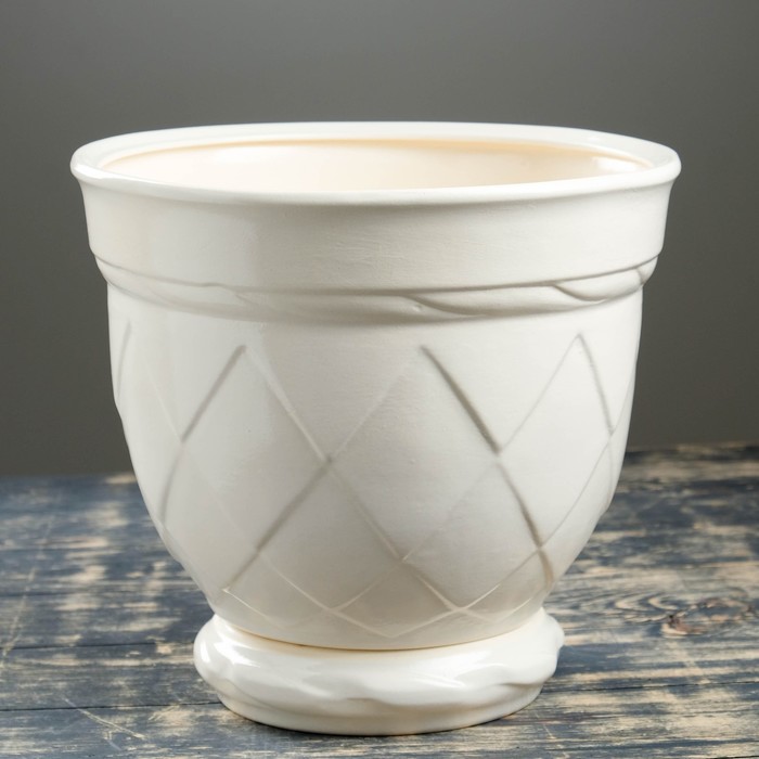 Кашпо "Ромб" белое 9 л