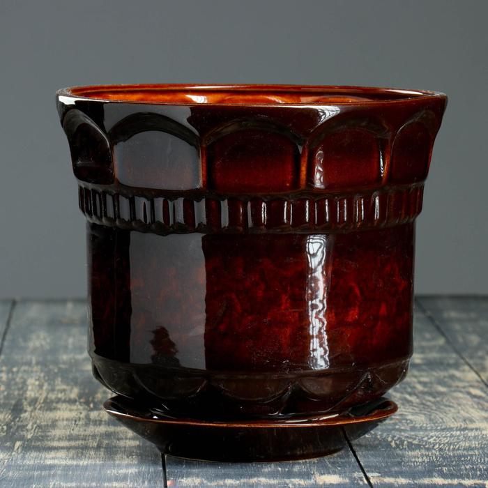 Кашпо "Фиеста" коричневое 5,5 л