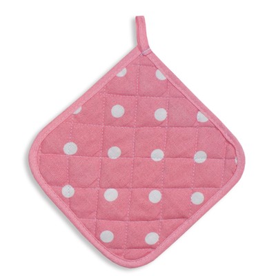 Прихватка Pink polka dot, размер 20х20 см, цвет розовый