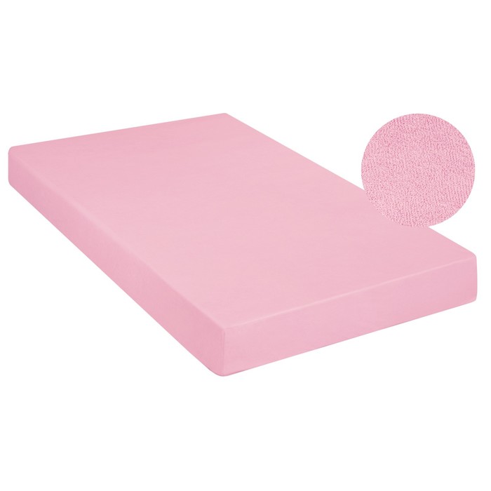 фото Простыня махровая на резинке pink, размер 180х200х20 см, цвет розовый guten morgen