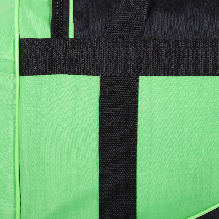 Сумка дорожная, 1 отдел, 3 наружных кармана, длинный ремень, цвет чёрный/зелёный