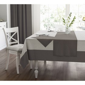 Скатерть Linen grey combi, размер 180х220 см, цвет серый