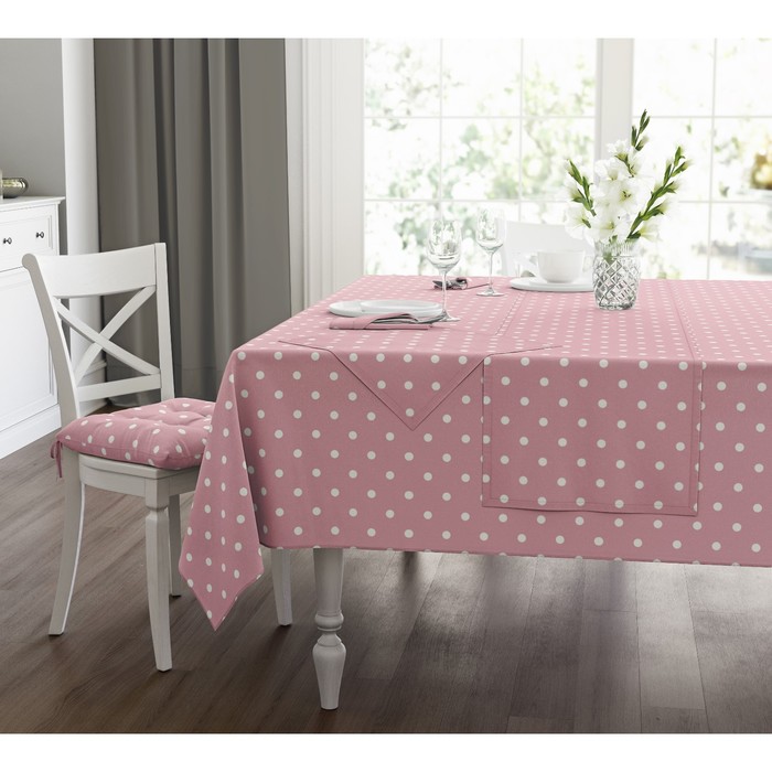 

Скатерть Pink polka dot, размер 140х180 см, цвет розовый