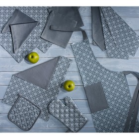 

Фартук женский Snowflakes grey, размер 60х80 см, цвет серый