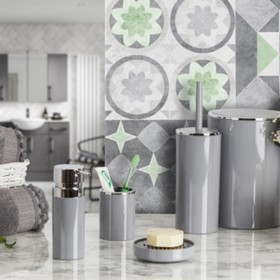 

Набор из 5 предметов Lenox, дозатор, мыльница, стакан, ёрш, урна 6 л, цвет серый