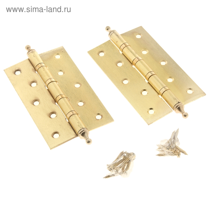 

Петля дверная 2ВВ, 125х75х2.2 мм, с короной, набор 2 петли и саморезы, цвет золото