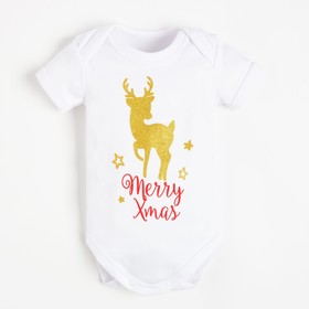 

Набор Крошка Я: боди, юбка, ободок "Merry Xmas", белый/красный, рост 74-80 см