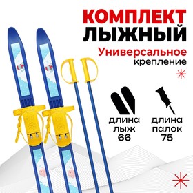 Лыжи детские Олимпик "Монстрики"с палками (66/75 см)
