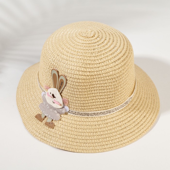 Шляпа для девочки MINAKU Зайка, цвет молочный, р-р 52