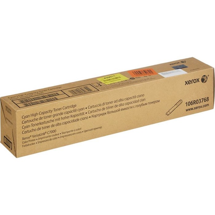 

Картридж лазерный Xerox 106R03768 (VersaLink C7000), для Xerox (10100 стр), голубой