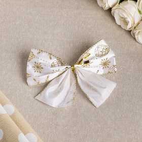 

Бант праздничный "Сочельник", белый с золотом, 14 х 10 см