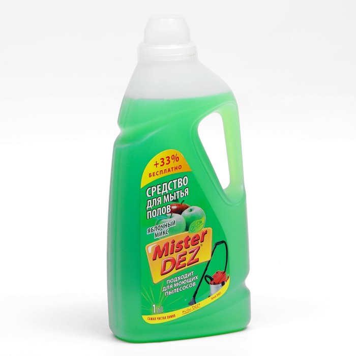 Средство для мытья полов Mister Dez Eco-Cleaning Яблочный микс, 1 л средство для мытья полов mister dez eco cleaning средство для мытья полов уничтожитель запахов домашних животных