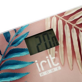 Весы напольные Irit IR-7270, электронные, до 180 кг, 2хААА, стекло, рисунок "листья" от Сима-ленд