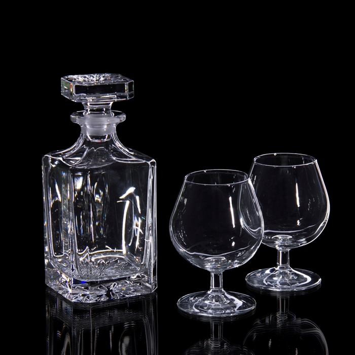 Набор для коньяка в сундуке (графин, 2 бокала 210 мл.)
