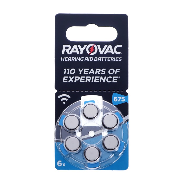 

Батарейка цинковая Varta Rayovac Acoustic, ZA-675 (PR44)-6BL, д/слуховых аппаратов, 1.44В, 6