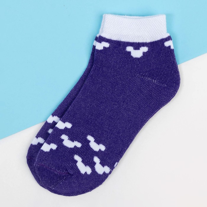 Носки Микки Маус, фиолетовый, 12-14 см