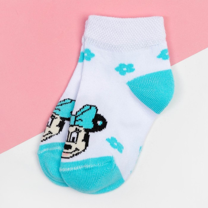 Носки Minnie Mouse, Минни Маус, белый, 6-8 см kaftan носки minnie минни маус белый 6 8 см